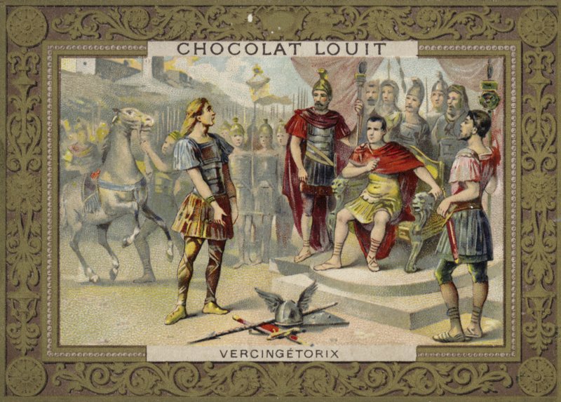 Vercingetorix se podrobil Juliu Caesarovi, 52 př. Kr od French School