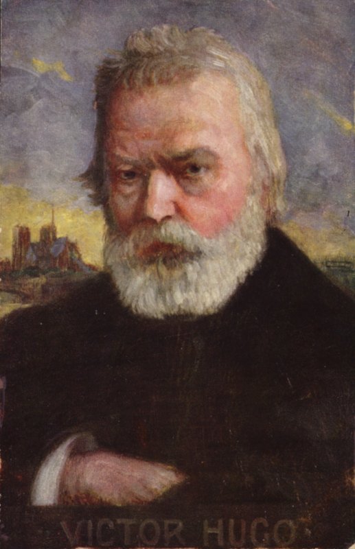 Victor Hugo (1802-1885), francouzský básník, prozaik a dramatik (barevná litografie) od French School