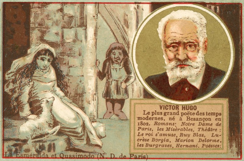 Victor Hugo , francouzský autor (chromolitho) od French School