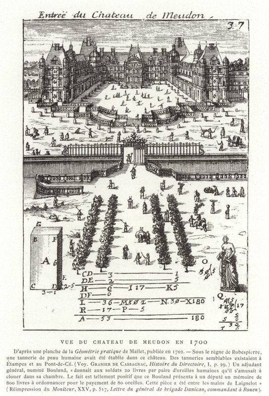 Pohled na Chateau de Meudon v roce 1700 od French School