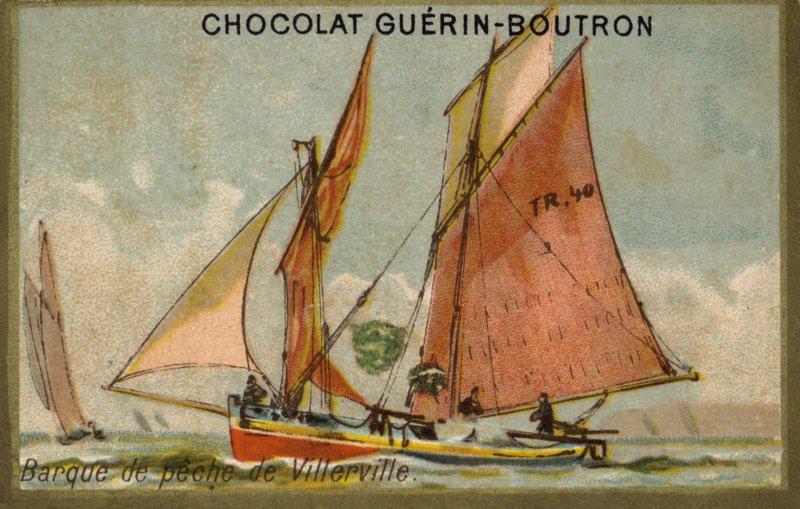 Villerville rybářská loď (chromolitho) od French School