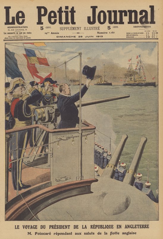Návštěva prezidenta Francie v Británii (barevné lito) od French School