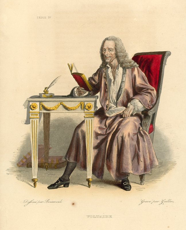 Voltaire (barevná rytina) od French School