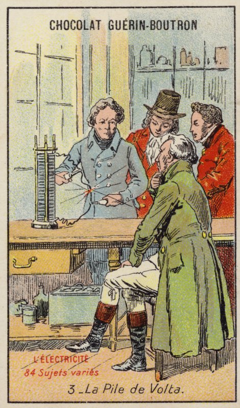 Voltova baterie (chromolitho) od French School