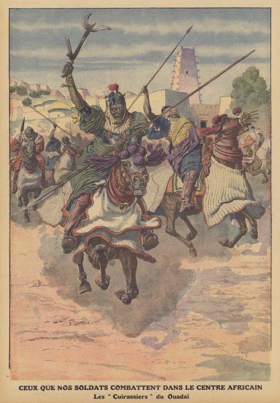 Wadai kavalérie ve střední Africe (barva litho) od French School