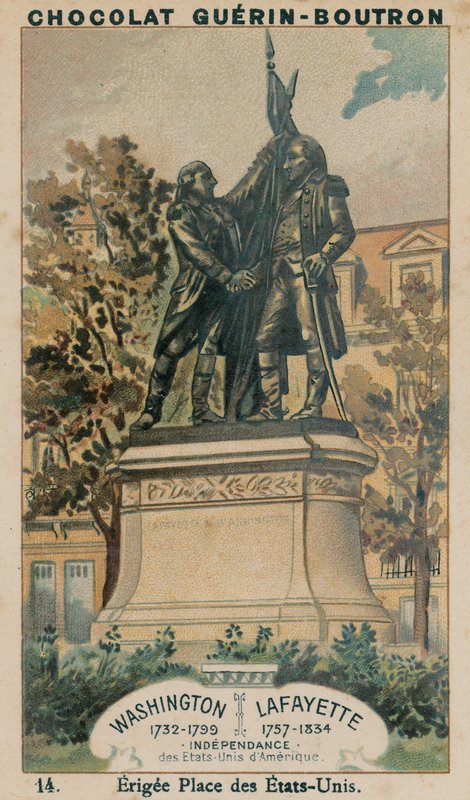Washington, 1732-1799, Lafayette, 1757-1834, Nezávislost, Spojené státy americké, Erected Place des Etats-Unis od French School