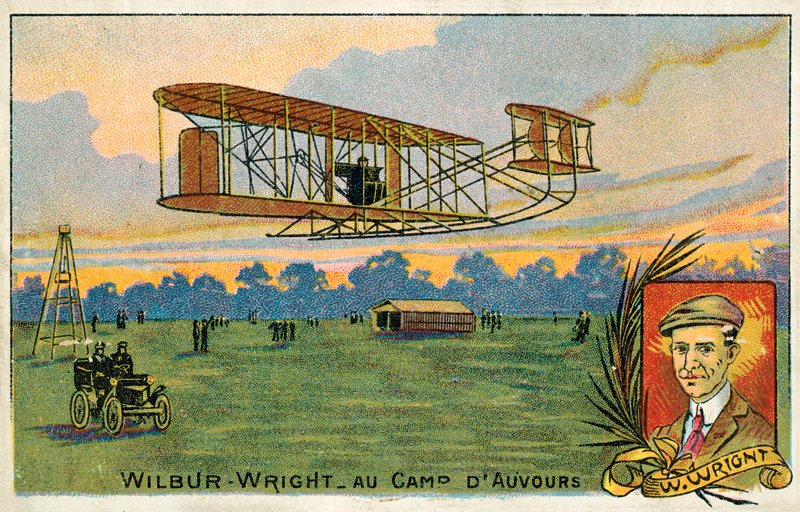 Wilbur Wright při letu v Camp d