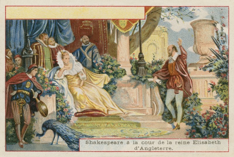 William Shakespeare na dvoře anglické královny Alžběty I od French School