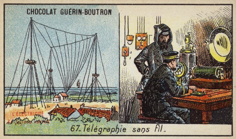 Bezdrátová telegrafie (chromolitho) od French School