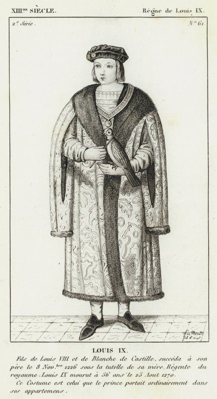 XIII Siecle, Regne de Louis IX, Louis IX (gravírování) od French School