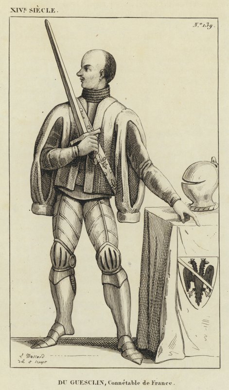 XIV století, Du Guesclin, Constable of France (rytina) od French School