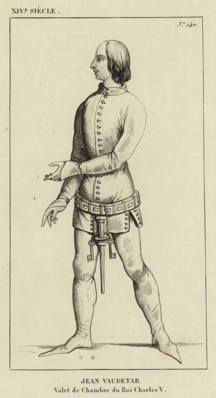XIV století, Jean Vaudetar, Valet de Chambre krále Karla V. (rytina) od French School