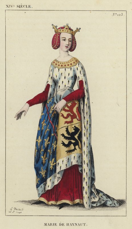 CV CACile, Mariye de Hainat (barevná rytina) od French School