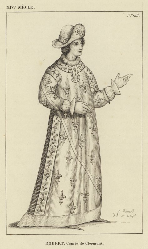 XIV století, Robert, hrabě z Clermontu (rytina) od French School