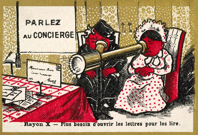 Rentgenové záření – není třeba otevírat dopisy, abyste je mohli dále číst (chromolitho) od French School