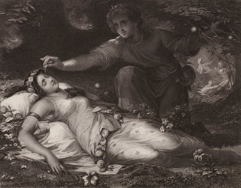 Shakespeare: Sen noci svatojánské (rytina) od Friedrich Schwoerer