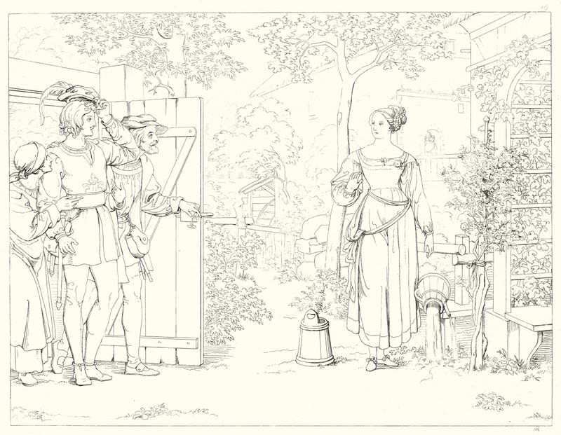 Ilustrace k Schillerově Lied von der Glocke, aneb The Song Of The Bell (rytina) od Friedrich August Moritz Retzsch