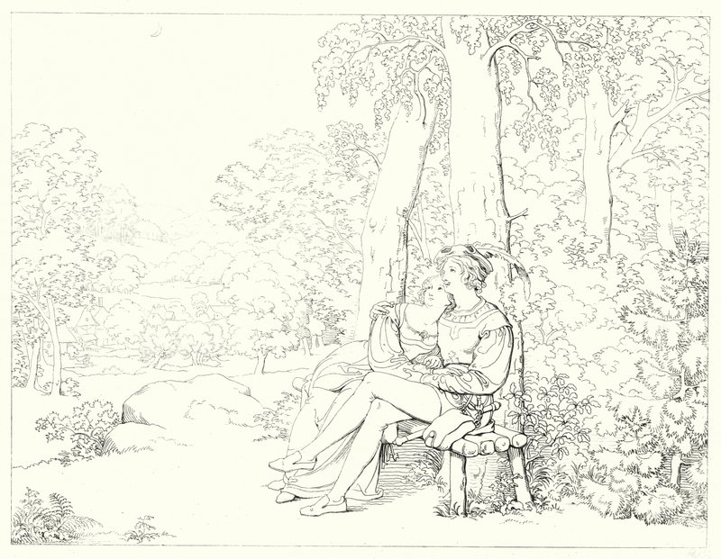 Ilustrace k Schillerově Lied von der Glocke, aneb The Song Of The Bell (rytina) od Friedrich August Moritz Retzsch