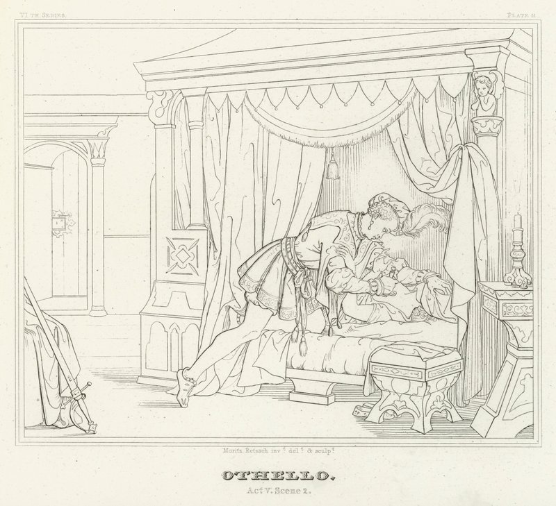 Othello, dějství V, scéna 2 (rytina) od Friedrich August Moritz Retzsch