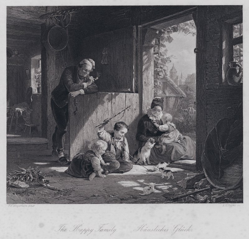 Šťastná rodina (rytina) od Friedrich Edouard Meyerheim