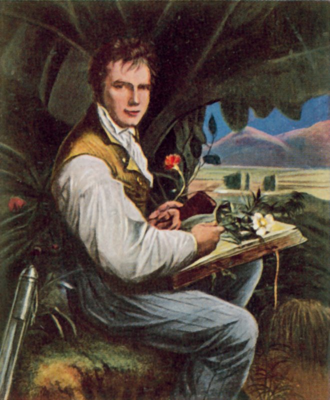 Alexander von Humboldt, pruský geograf, přírodovědec a objevitel (barevná litografie) od Friedrich Georg (after) Weitsch