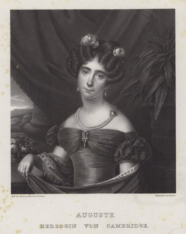 Augusta, vévodkyně z Cambridge (litho) od Friedrich Jentzen