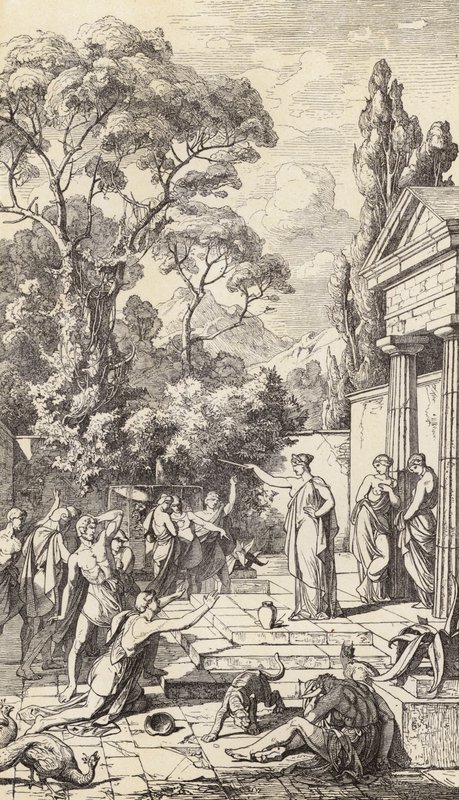 Circe kouzlí (rytina) od Friedrich the Elder Preller