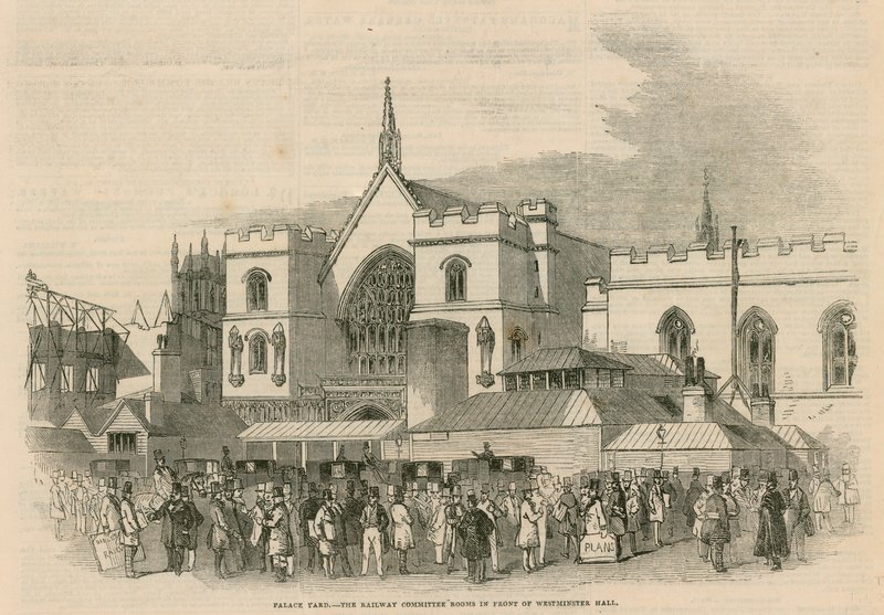 Palace Yard, místnosti železničního výboru před Westminster Hall od G.F. Sargent