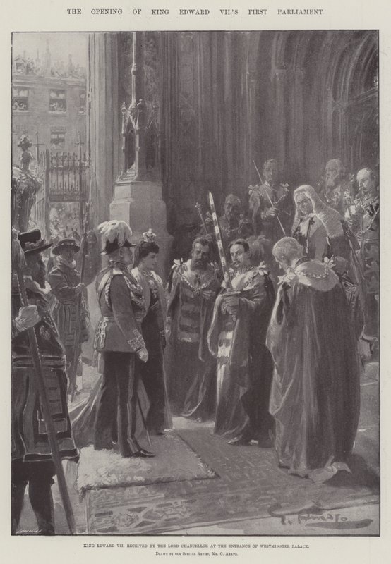Otevření prvního parlamentu krále Edwarda VII od G.S. Amato