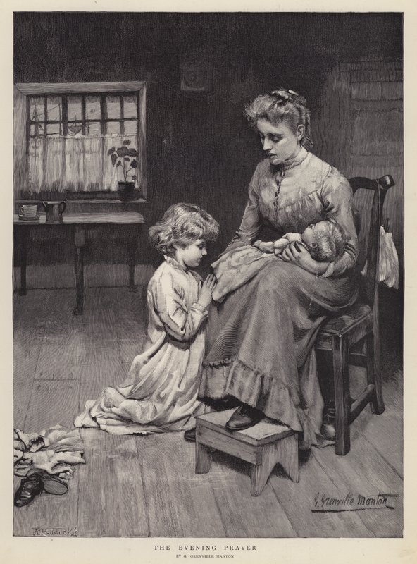 Večerní modlitba (litho) od G. Grenville Manton
