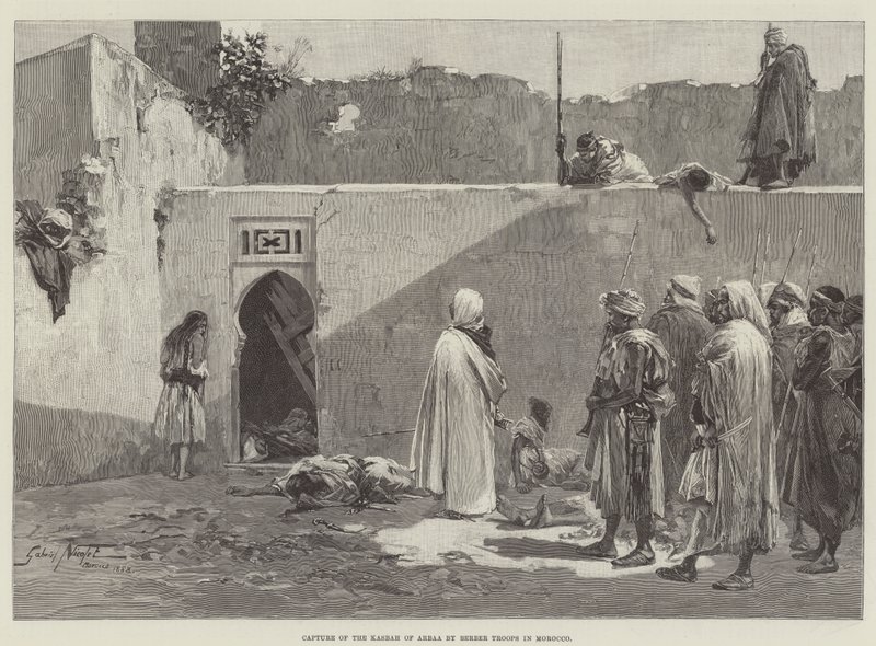 Zachycení Kasbah of Arbaa berberskými vojsky v Maroku od Gabriel Nicolet
