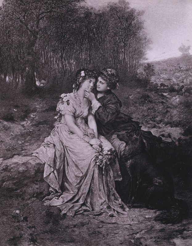 Scéna ze Shakespearovy Zimní pohádky (litho) od Gabriel Max