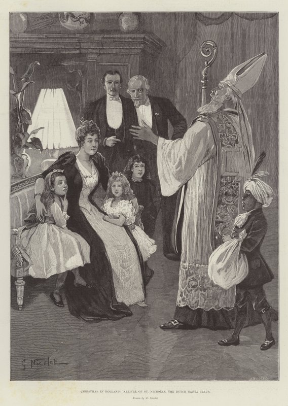 Vánoce v Holandsku, příjezd svatého Mikuláše, holandského Santa Clause od Gabriel Nicolet