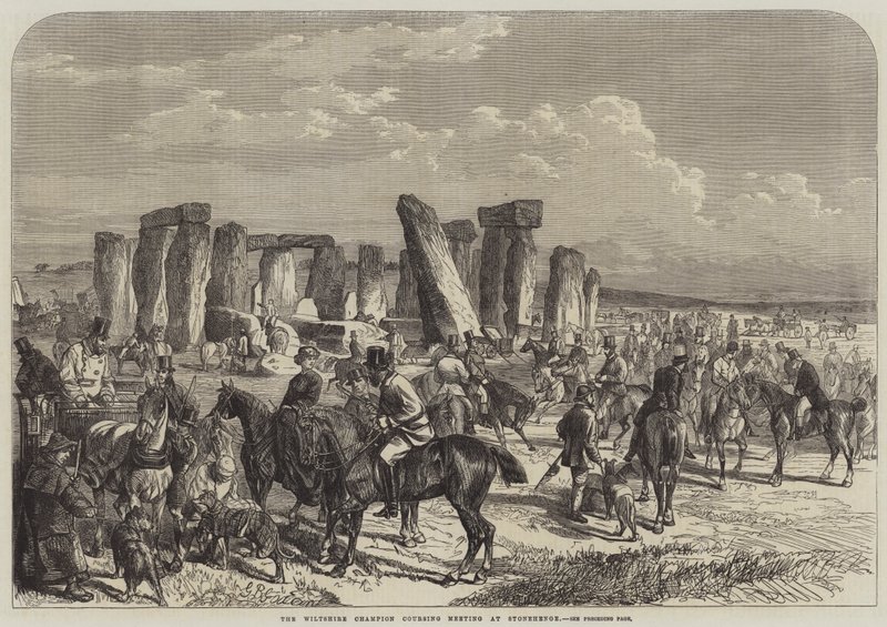 Coursingové setkání šampionů Wiltshire ve Stonehenge od George Bouverie Goddard