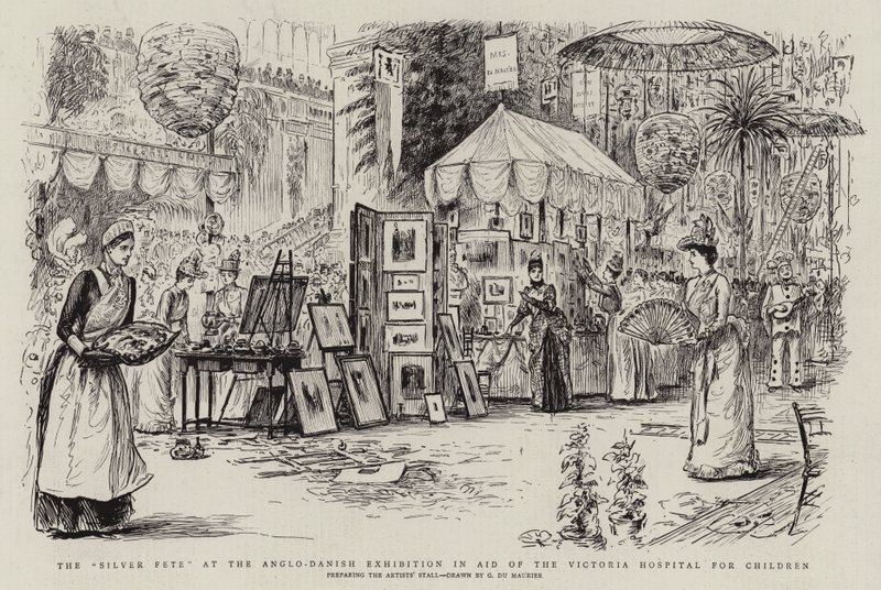 The Silver Fete na Anglo-Danish Exhibition in Aid of the Victoria Hospital for Children od George du Maurier