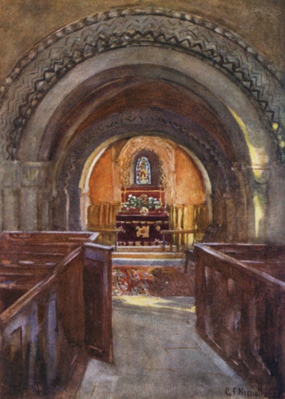 Interiér, Elkstone Church od George Franck Nicholls