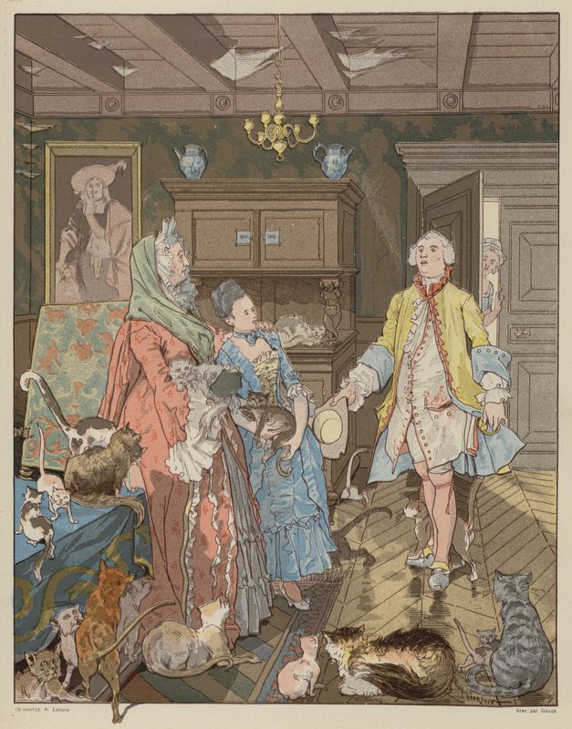 Scéna z La Dame de Gai-Fredon, od Quatrelles (Ernest LEpine) od George Frederick after Folingsby