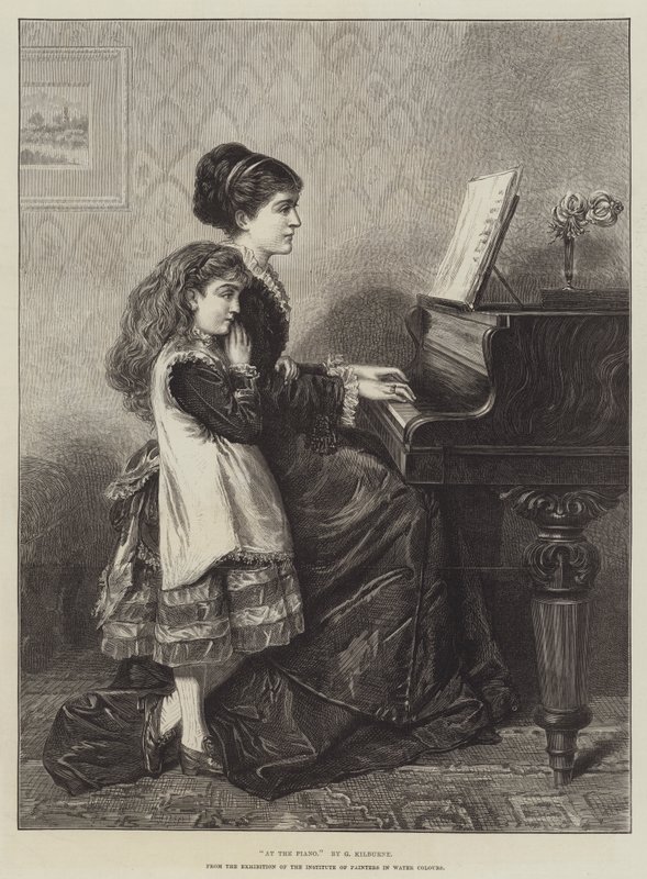 U klavíru od George Goodwin Kilburne