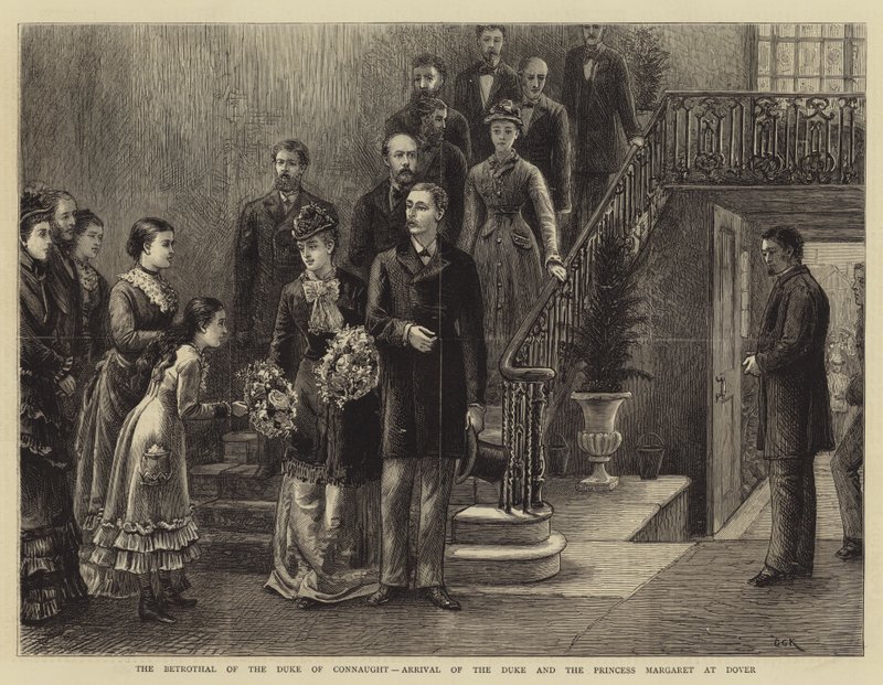 Zasnoubení vévody z Connaughtu, příjezd vévody a princezny Margaret do Doveru od George Goodwin Kilburne