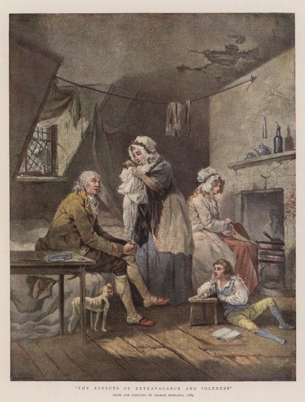 Účinky extravagance a nečinnosti (chromolitho) od George Morland
