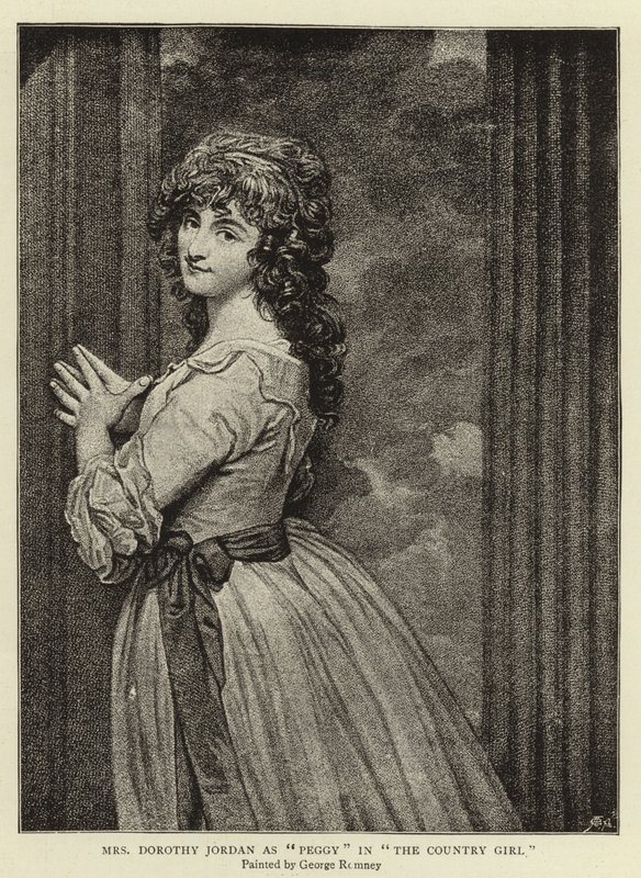 Paní Dorothy Jordan jako Peggy v The Country Girl od George Romney