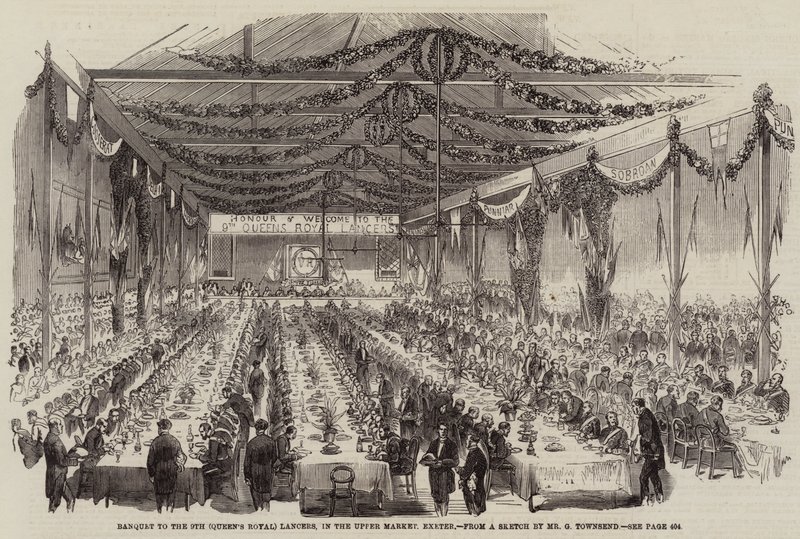 Banket k 9. (královským královským) kopiníkům, na Upper Market, Exeter od George Townsend