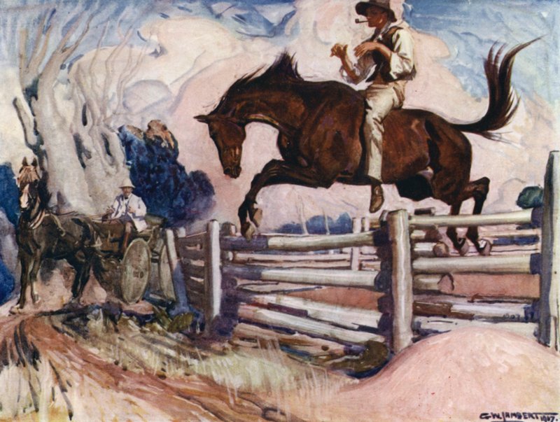 Ilustrace pro Romance of Empire, Austrálie od George Washington Lambert