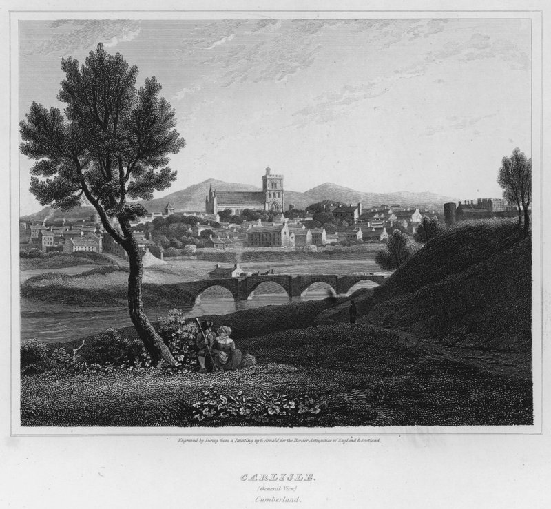 Carlisle, Celkový pohled, Cumberland (rytina) od George (after) Arnald