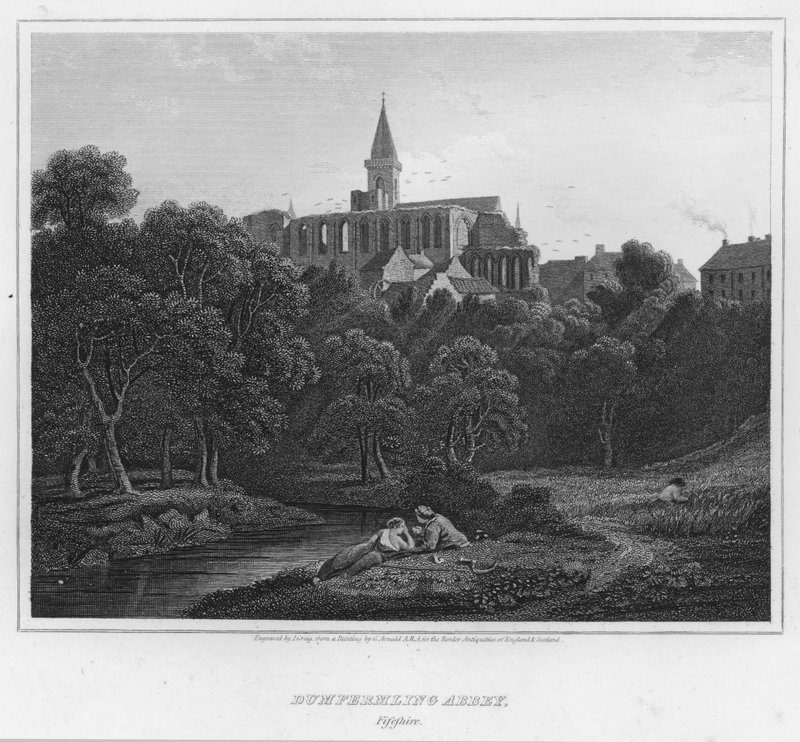Dumfermling Abbey, Fifeshire (rytina) od George (after) Arnald