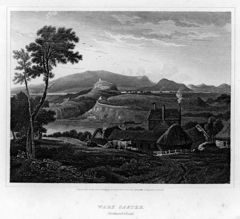 Wark Castle, Northumberland (rytina) od George (after) Arnald