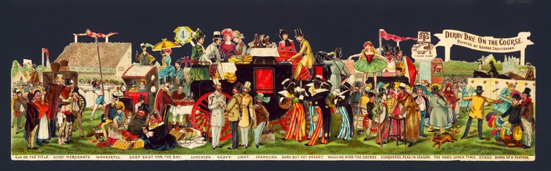 Den derby: na trati (chromolit) od George (after) Cruikshank