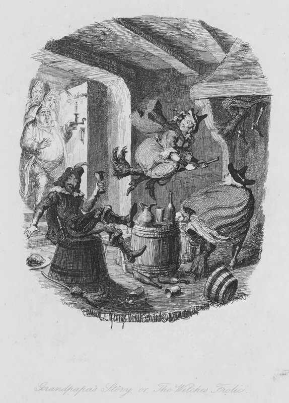 Dědečkův příběh aneb dovádění čarodějnic (rytina) od George (after) Cruikshank