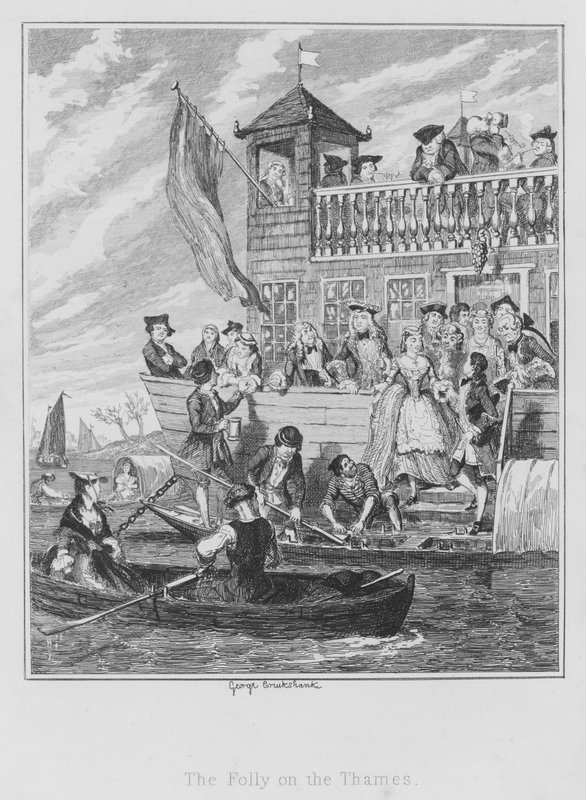 The Folly on the Thames (rytina) od George (after) Cruikshank