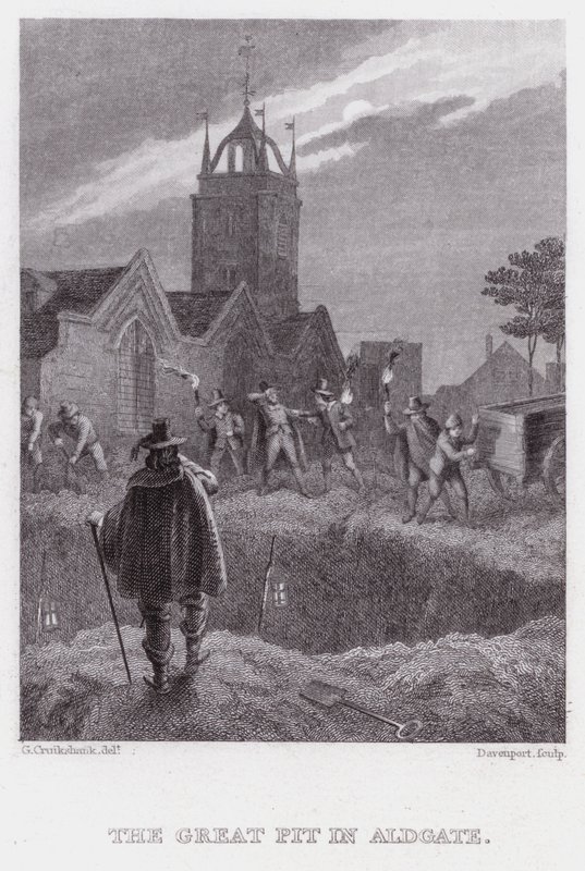 Velká jáma v Aldgate (rytina) od George (after) Cruikshank